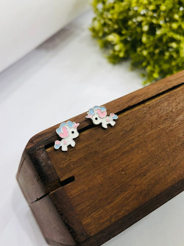 925 Silver Baby Unicorn Earrings